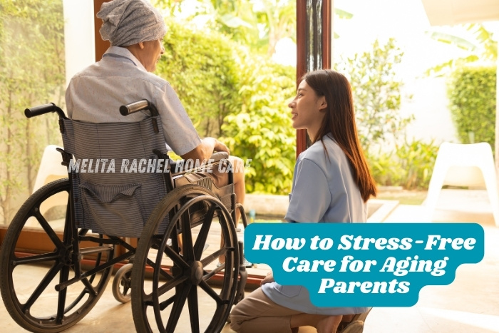 Female caregiver talking to elderly man in wheelchair at home Compassionate elder care by Melita Rachel Home Care Services in Pollachi