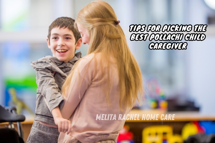 Smiling child interacting with caregiver Trusted child care services by Melita Rachel Home Care Services in Pollachi